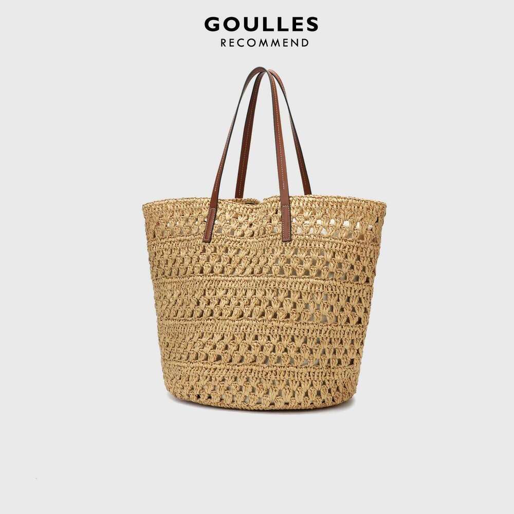 Fashion Grass Knitting Tote Handbags, Raffia Straw Woven Shoulder for Ladies, Holidays Beach Trendy Versatile Shopping Bags