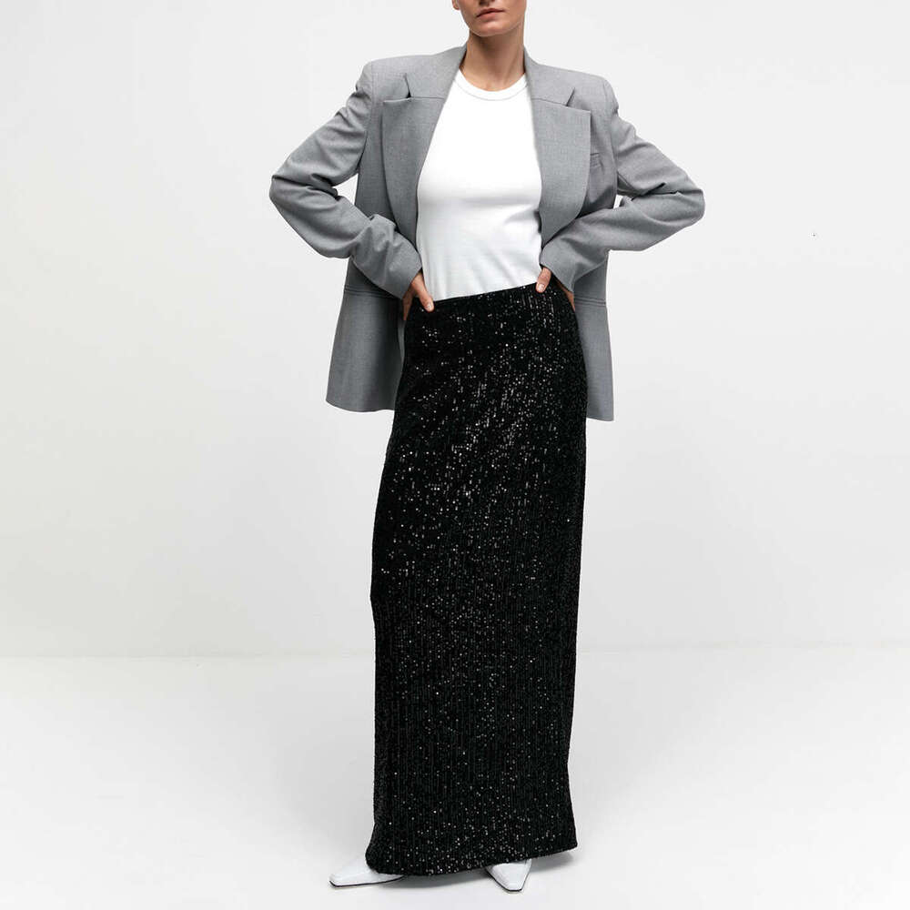 New Women's Street Fashion Long Sexy Hot Girl Sequin Midi Skirt B5