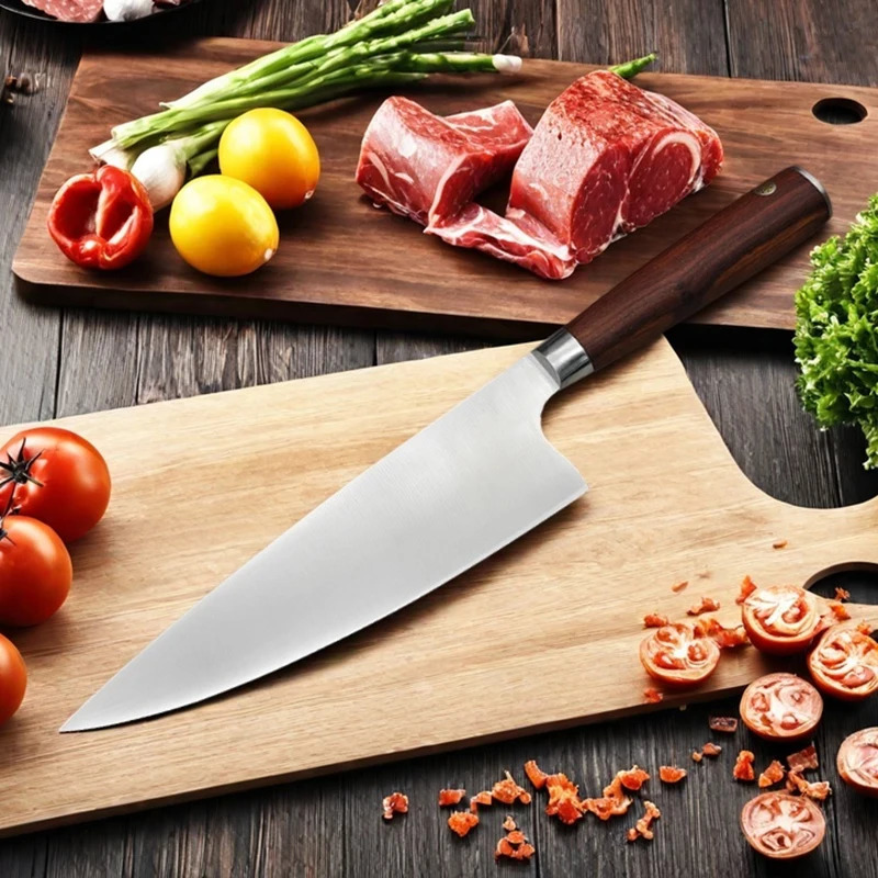 Japanese Chef Knife with Wood Handle Professional Kitchen Slicing Sushi Knife Meat Cleaver stainless Steel Cooking Tools 250715