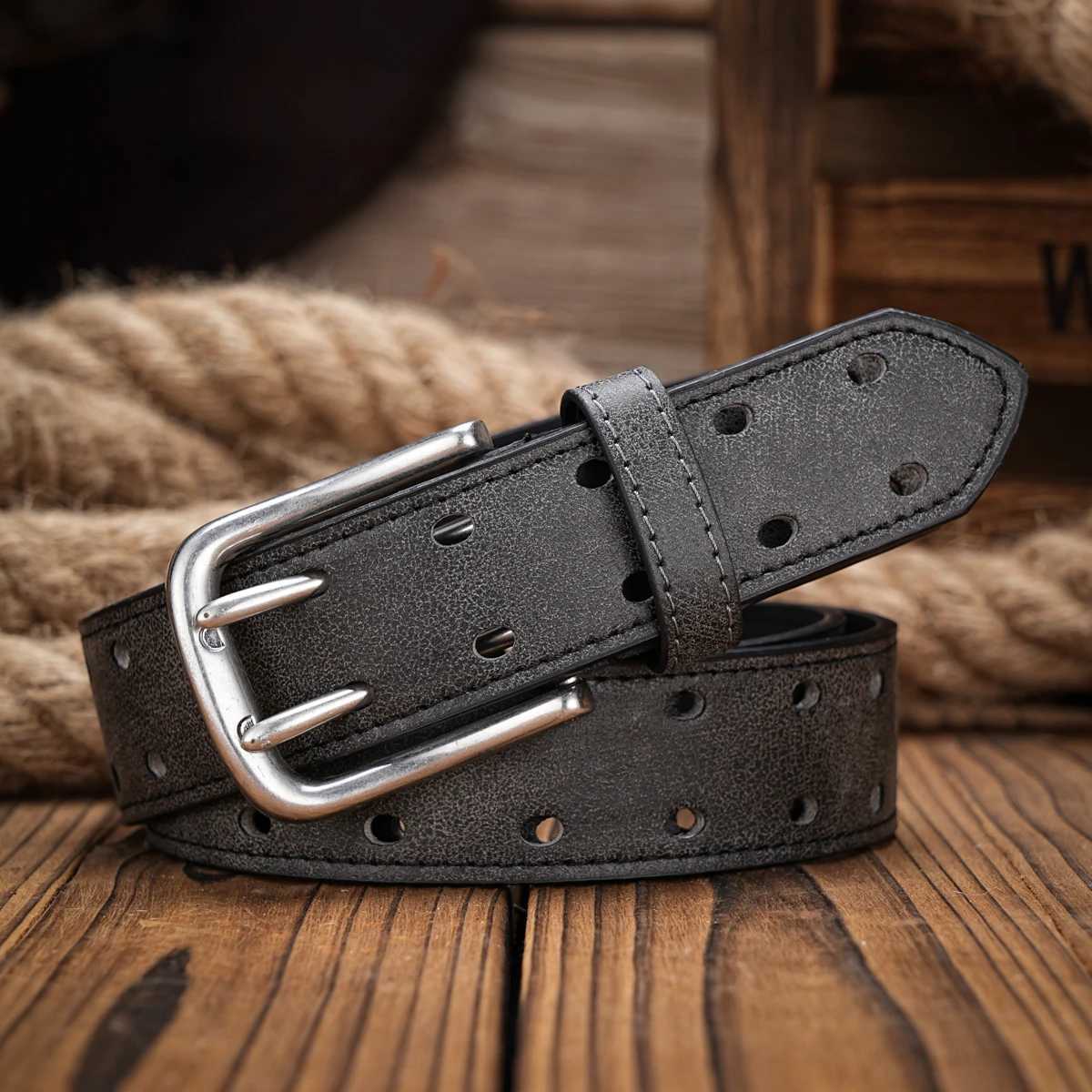 Mens and Womens Casual Retro Belt Western Style! PU leather belt with metal buckle suitable for daily work wear. W250717