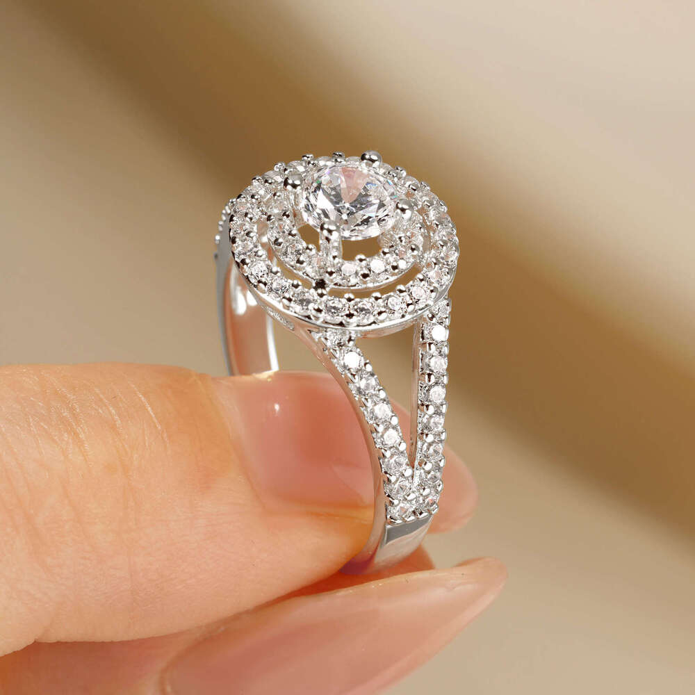 0.5 fashion Simulated Moissanite Starry Sky INS Style Light Luxury High-End Zircon Ring New Model 17C