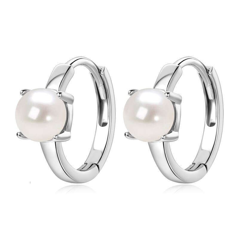 Simple Natural Freshwater Pearl Earrings Versatile Niche S Sier Fashion Commuter Ear Accessories 03E