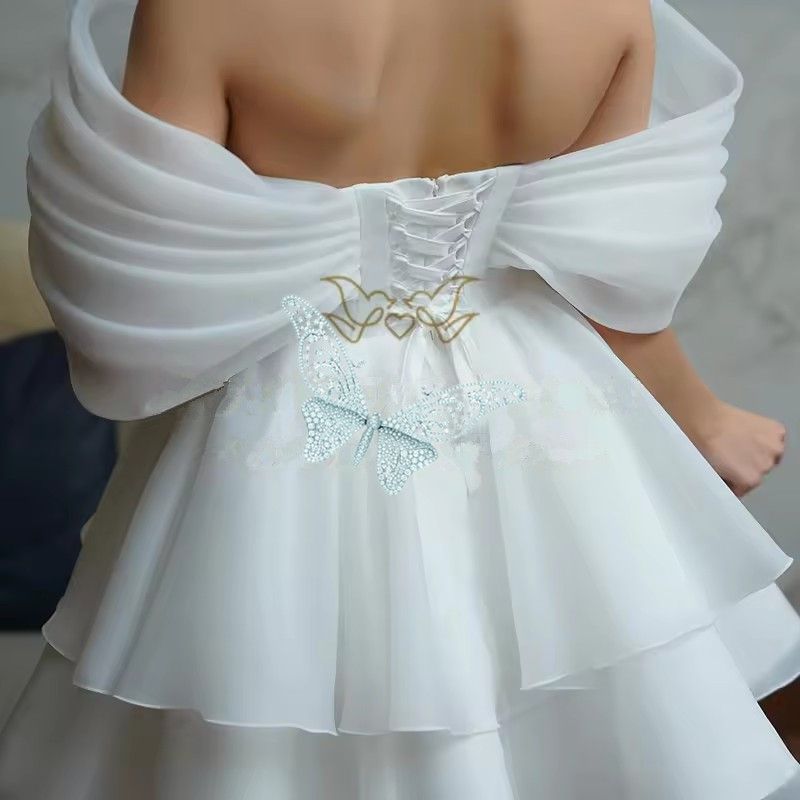 White A-Line Short homecoming Dresses Off The Shoulder Corset Back Bridal Dress Boho Beach Prom Gowns Plus Size Customized