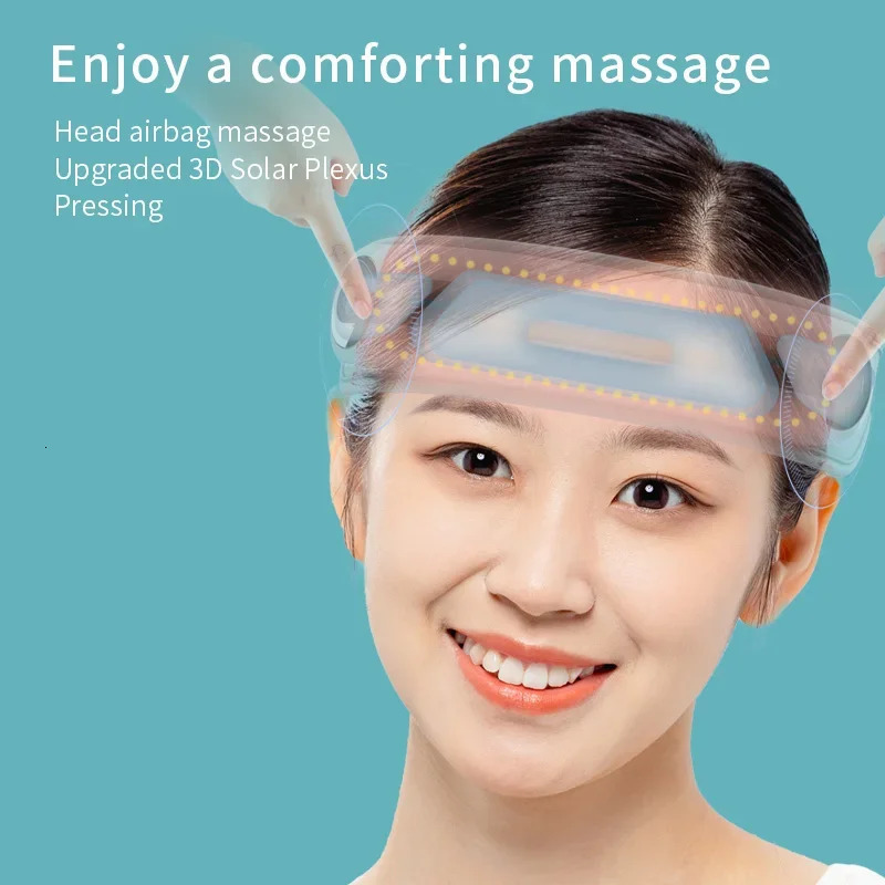 Electric Head Massager with Heat Scalp Stress Relax Airbag Vibration Bluetooth Music for Forehead Temple Massage Relaxing Gift 250716