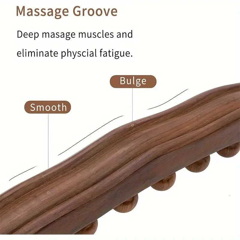 1pc Double Row Of 20 Beads Massage Stick Carbonization Massage Stick One Universal Stomach Rubbing Abdomen Profession 250716