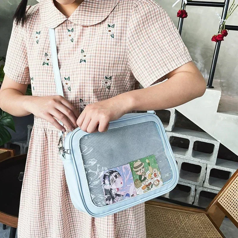 Pu Ita Bag Crossbody Women Sweet Lolita Bags Cute Transparent Pocket Japanese Style Shoulder Bag Purses and Handbags 250714