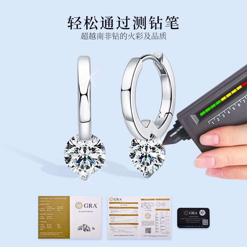 Fashionable Light Minimalist Style K Gold Color For Women Moissanite Sterling Sier Stud Earrings Non-Fading Ear Jewelry 919