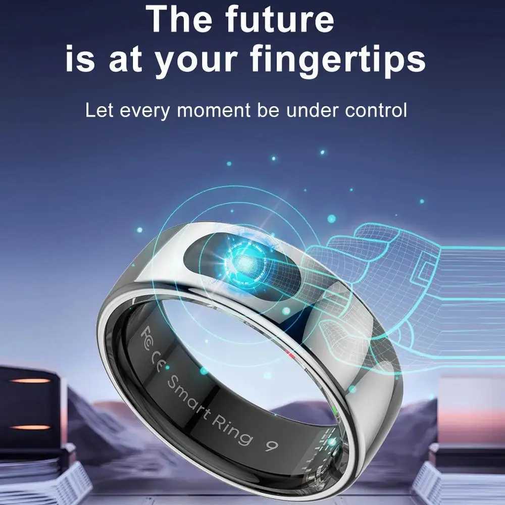 2025 R08 Smart Ring Men Women Health Monitor Skin Temperature IP68 5ATM Waterproof Touch Control Function Smart Finger Ring W250717