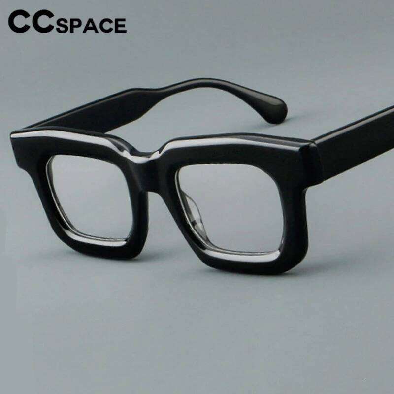 Thick Acetate Glasses Frame High Quality Square Retro Optical Clear Eyeglass Customizable Prescription Spectacles #301902