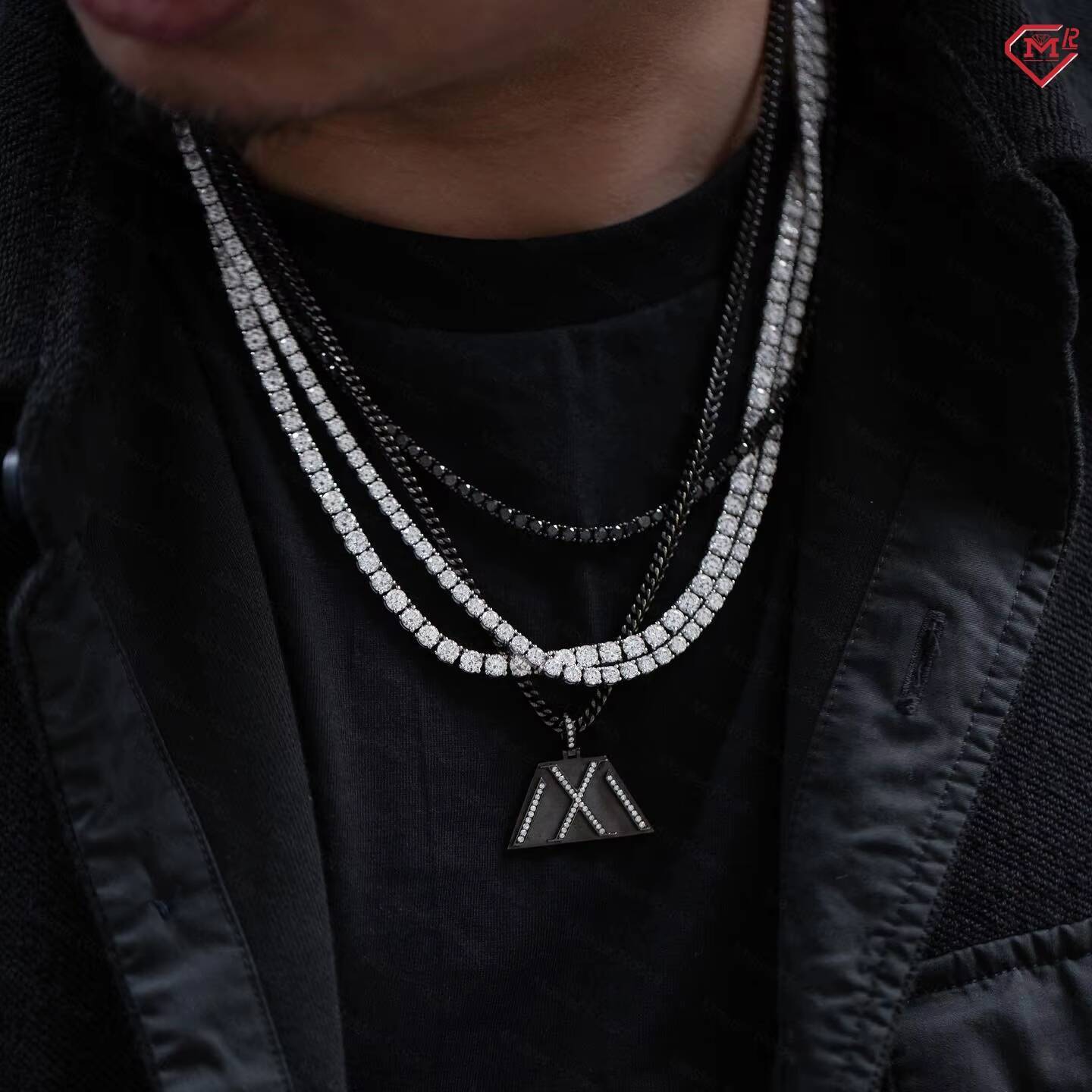 In Stock Tennis Chain Women Iced Out White Gold Plated 925 Silver 3mm 4mm Men Vvs Moissanite Tennis Chain