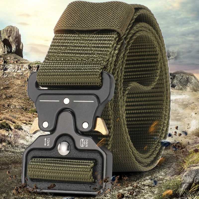 Mens Belt Outdoor Hunting Tactics Belt Multi-functional Buckle Nylon Belt High Quality Marine Corps Canvas Belt W250717