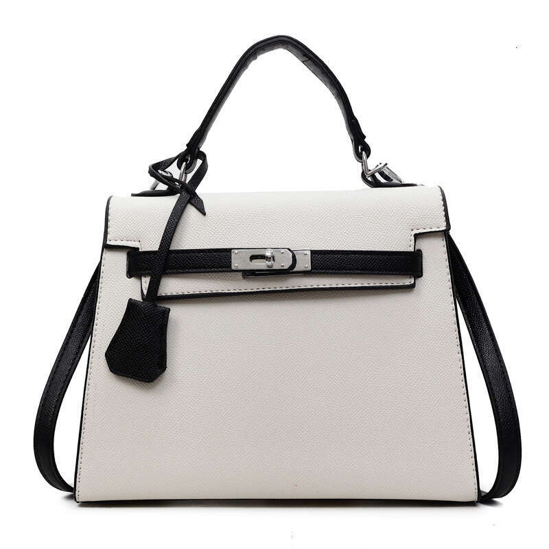 Trendy Lock Buckle Handbag for Women Summer Fashion Color-Block Shoulder Urban Simple Commuter Crossbody Bag