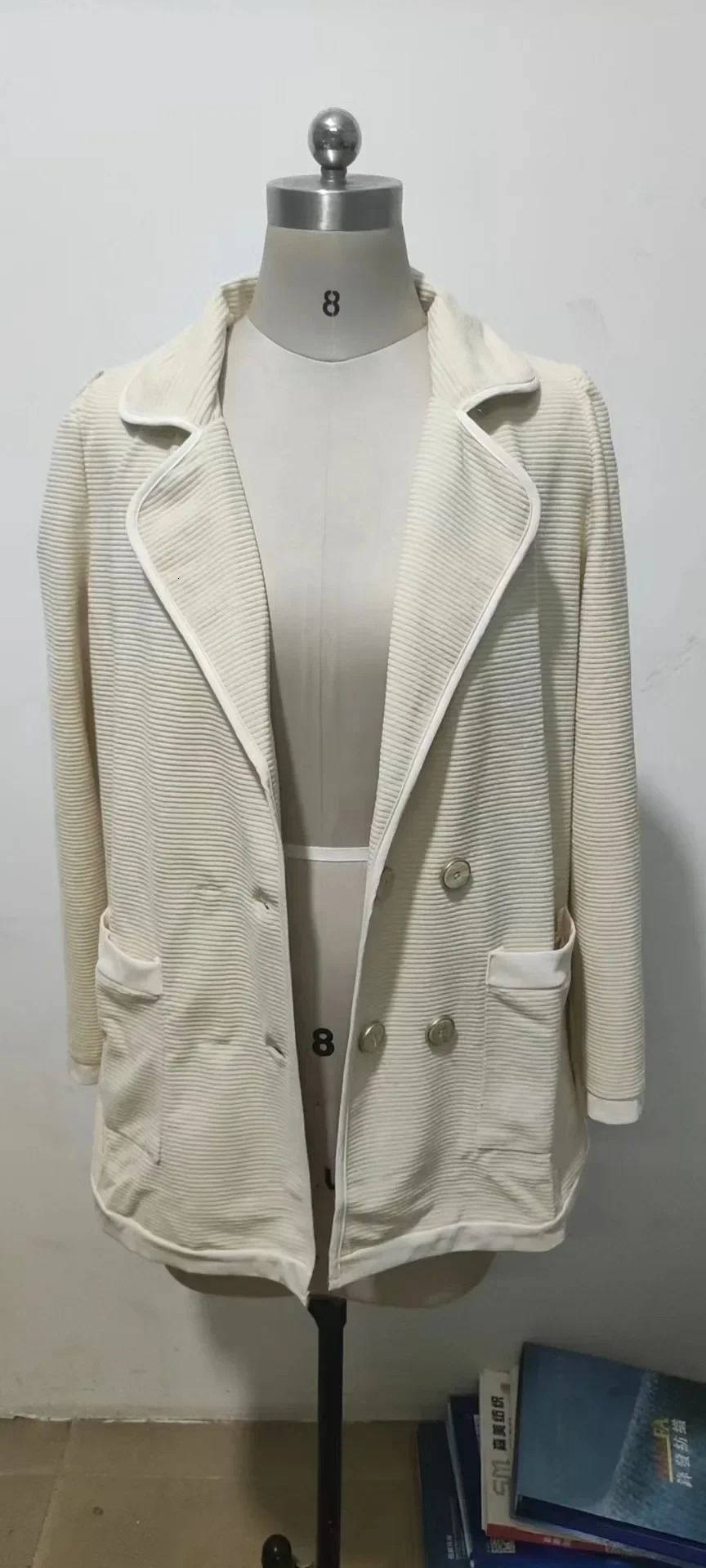 Women Double Breasted Button Solid Color Autumn Winter Blazer Jacket Fashion Casual Long Sleeve Coat Cardigan 250715