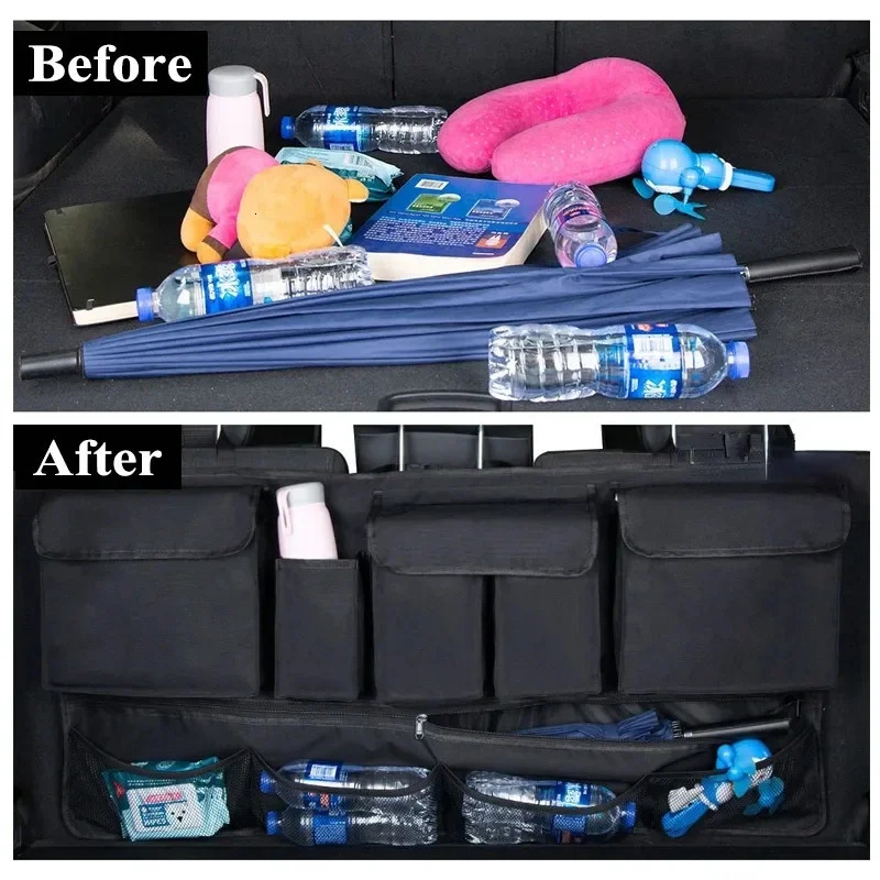 Back Seat Car Trunk Hanging Storage Bag Organizer With 9 Pockets Oxford Waterproof Multi-pocket Car Trunk Storage Bag Organizer 250715