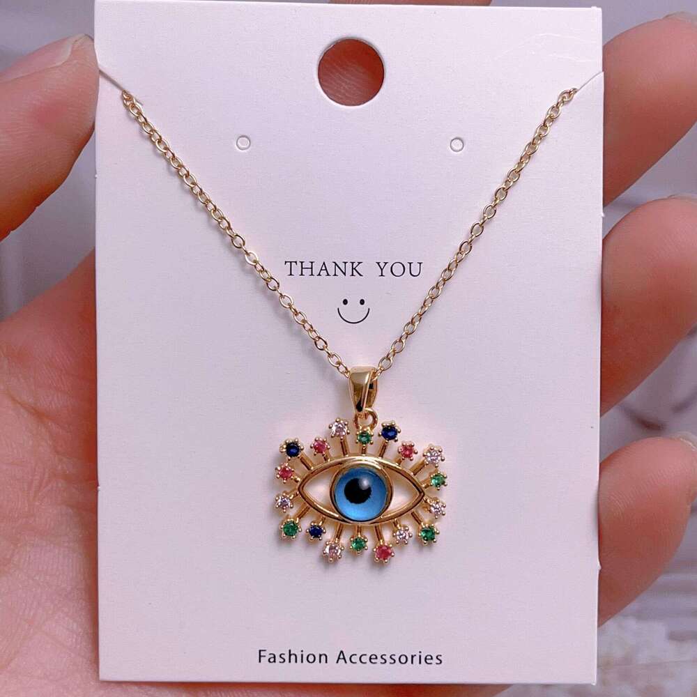 Devil's Eye Necklace For Women Fashionable Personality Titanium Steel Collarbone Chain Versatile Jewelry D4e