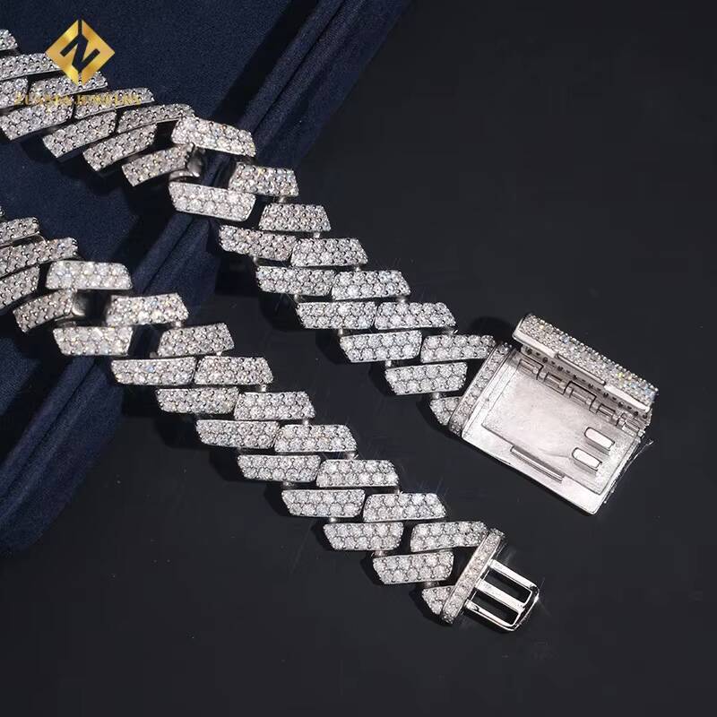 Wholesale Price Fashion Cuban Link Chain 925 Sterling Silver Moissanite 16mm Men Hip Hop Rapper Luxury Pass Diamond Tester