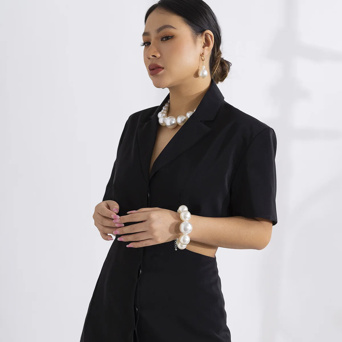 DIEZI Elegant Big Imitation Pearl Choker Necklace For Women Fashion Girls Gift Statement Collar Choker Necklace Jewelry 250716