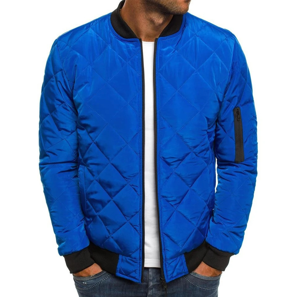 Mens Coat Mens Tops Puffer Long Sleeve Outwear Polyester Quilted Padded Solid Color Stand Collar Warm Winter Zip Up 250715