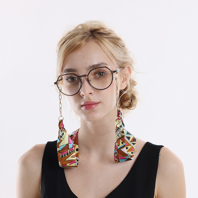 Silk Scarf for Women Spring Summer High-end Glasses Bohemian Fashion Sunglasses Anti-lost Chain Old Money Style Simple Accessories ddmythur