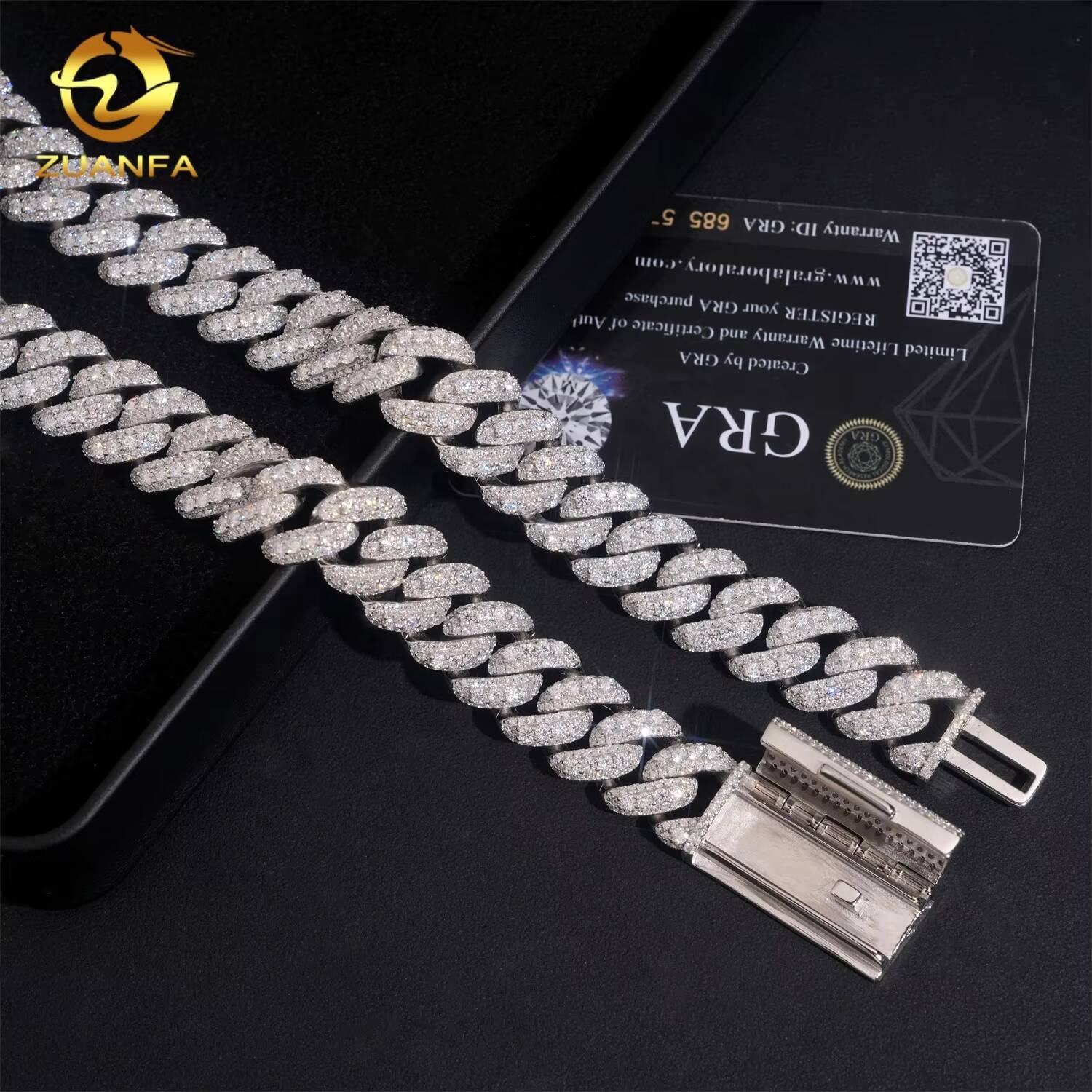 Fine Jewelry High Quality 925 Silver Hip Hop Mens Iced Out Luxury 16mm Moissanite Cuban Link Chain