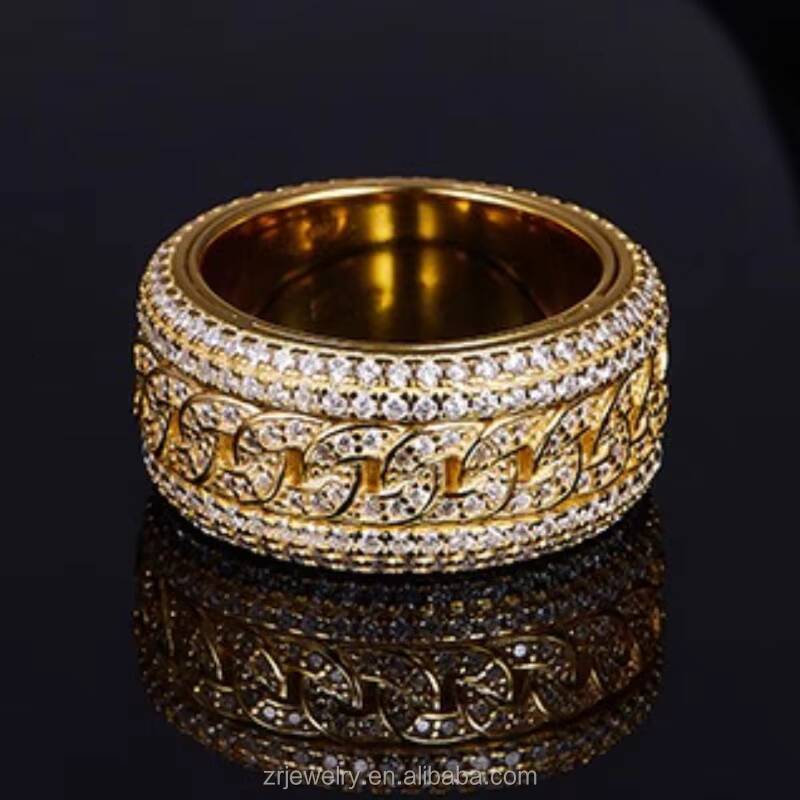 GRA Certificate D Color Moissanite Ring Elegant 925 Silver Classic Crown Wedding Hip Hop Men Moissanite Rings