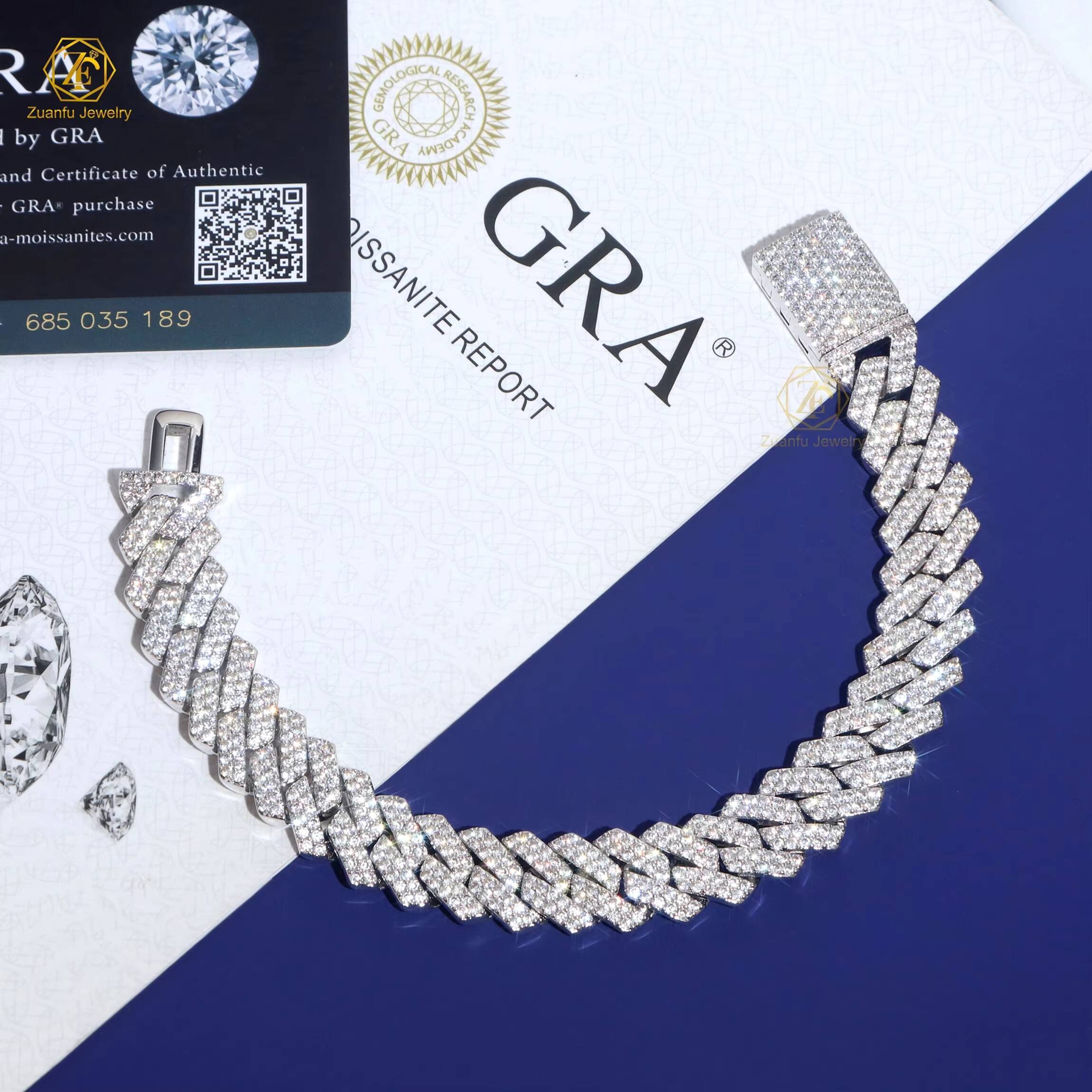 12mm Classic Miami Style K Solid Gold Plated Silver Moissanite Diamond Chain 2 Row Iced Out Spiked Cuban Chain for Sale in USA