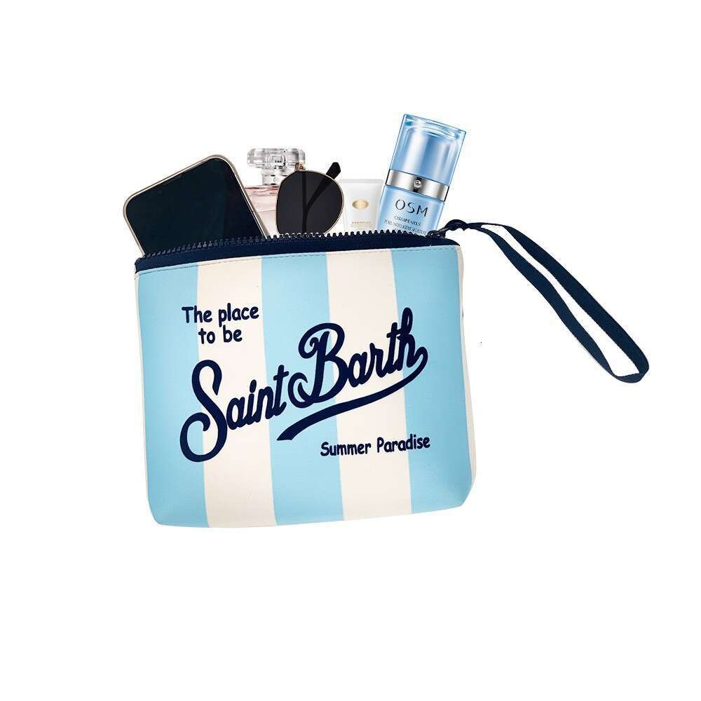 Hot Selling Diving Material Makeup Large Capacity Waterproof Storage Toiletry Bag Women's Handbag Striped