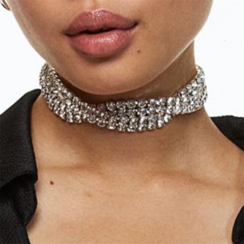 Stonefans Short Rhinestone Chain Twisted Rope Chokers Necklace for Women Statement Multi Layer Necklace Collar Crystal Jewelry 250716
