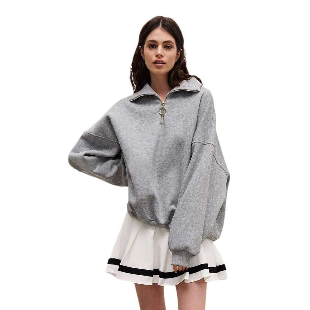 Autumn Winter Women's Unisex Fashion Street Style Loose Zip-Up Hoodie B5