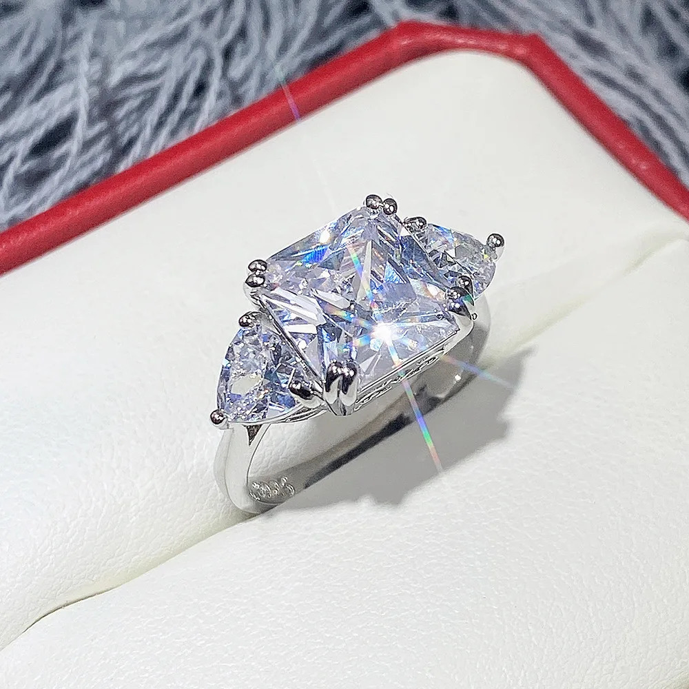 High Quality Big Pink Yellow White Zircon Rings for Women Full CZ Wedding Rings Ladies Girls Party Jewelry Gifts 250716