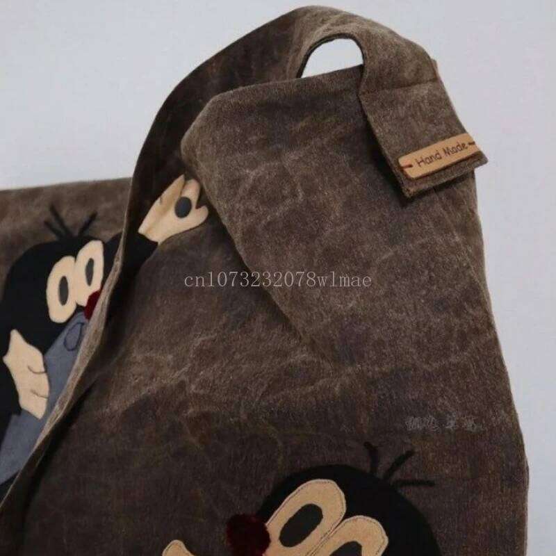 Cute Happy Mole Krtek Bags Women Large Capacity Class Student Tote College Style Commuter Handbag Female Shoulder Bag
