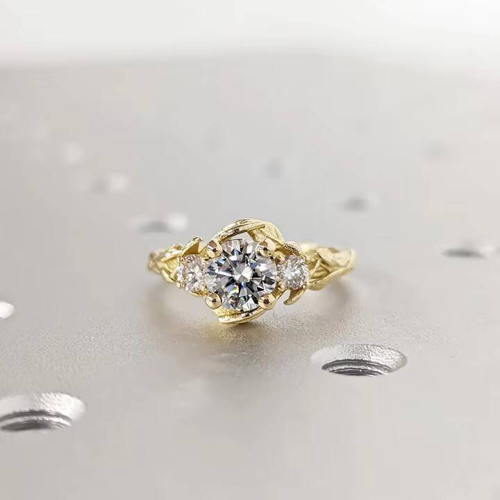 Make a Lasting Impression Elisa Wholesale VVS Moissanite Diamond Rings 10K 14K 18K Solid Yellow Gold Engagement Wedding Jewelry