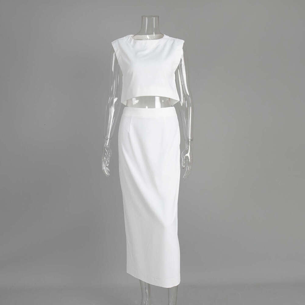 Cotton Linen Vest And Spring Summer New Skirt INS Casual Set For Women B5