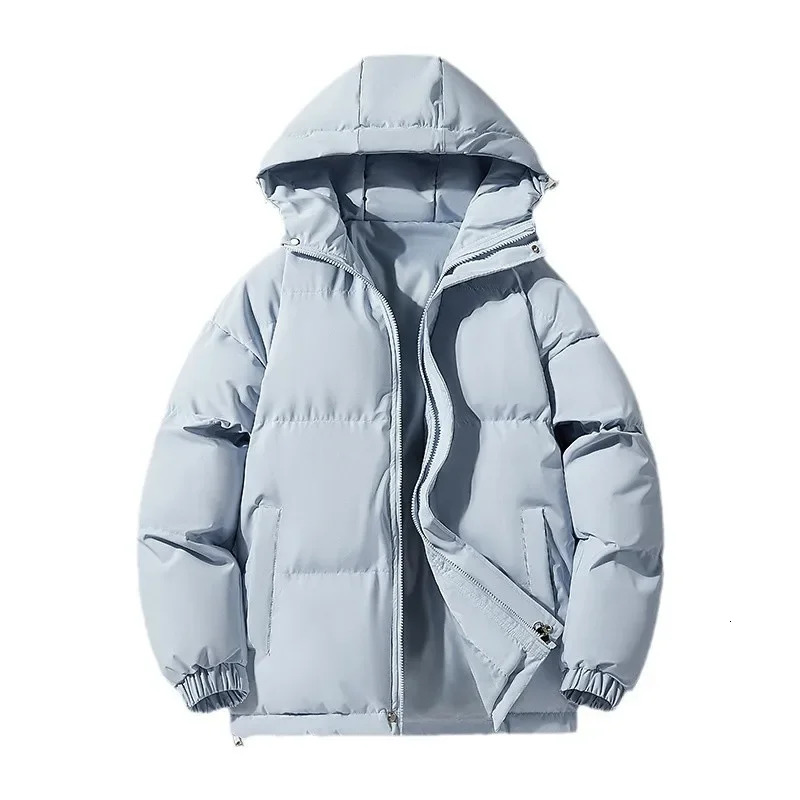 AutumnWinter Cotton Coat Jacket Down Cotton-Padded Thickened Hooded Puffer Jacket For Men And Women Casual Loose Fit Outerwear 250715