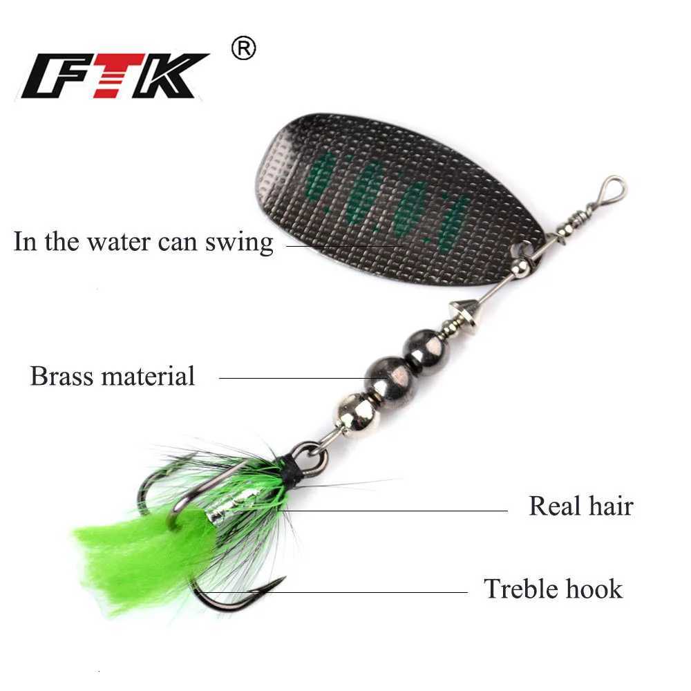 FTK Metal Fishing Lure Spinner Bait 8g 13g 19g Spoon Lures Bass Hard Baits With Feather Treble Hooks Wobblers Pike Tackle Z250717