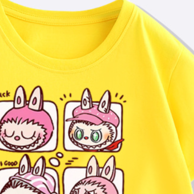 LaBuBu T-shirt for boys and girls, short-sleeved top disney designer clothing soft and comfortable with pattern print design T-shirt summer clothes Li