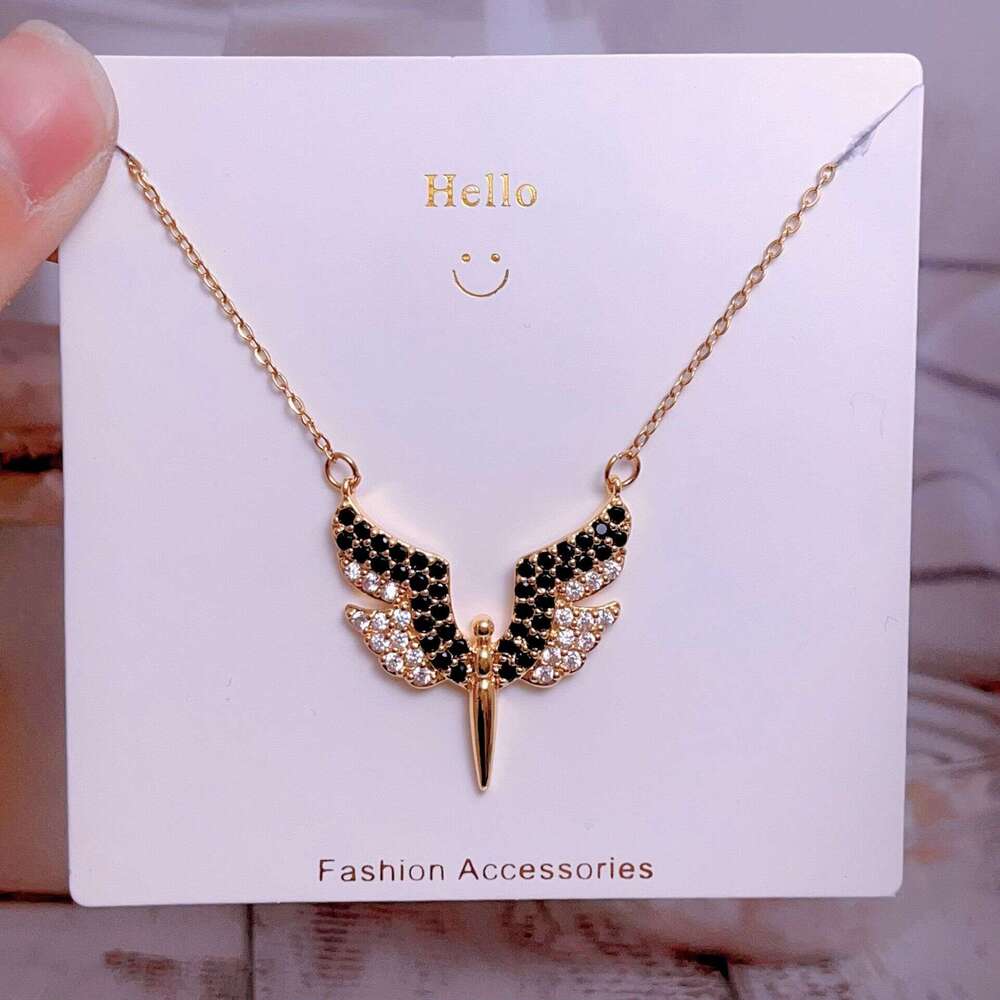 Titanium Steel Clavicle Chain Non-Fading Wings Heart Design High-End Light Necklace Yiwu 76A
