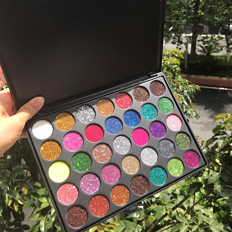 35 Color Glitter Metallic Eyeshadow Palette Shimmer Diamond Sequins Body Face Art Makeup Waterproof Maquillajes Para Mujer 250712
