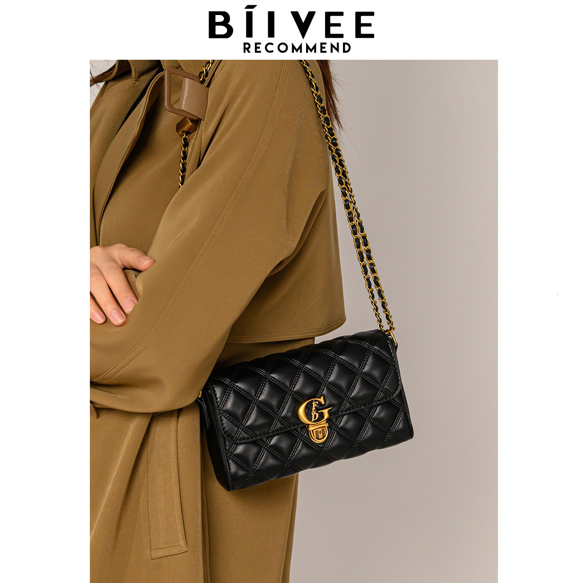 Retro Diamond Grid Chain Women's Shoulder Bag Free Shipping Designer's Small Fragrance Style Hand-held Small Square Bag Luxurious Fashion Ve