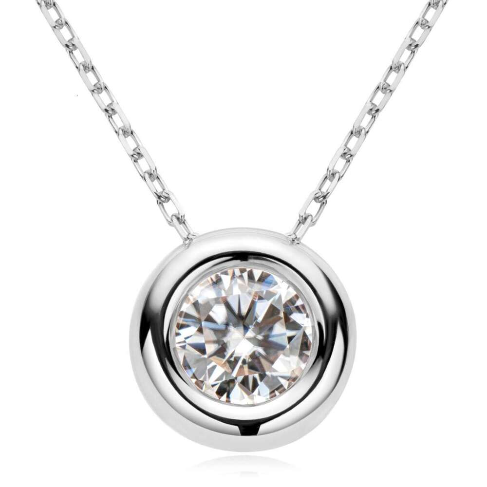 Tiktok Internet Celebrity Style Small Bubble Necklace Pure Sier Simple Alternative D Color Moissanite Pendant C6e