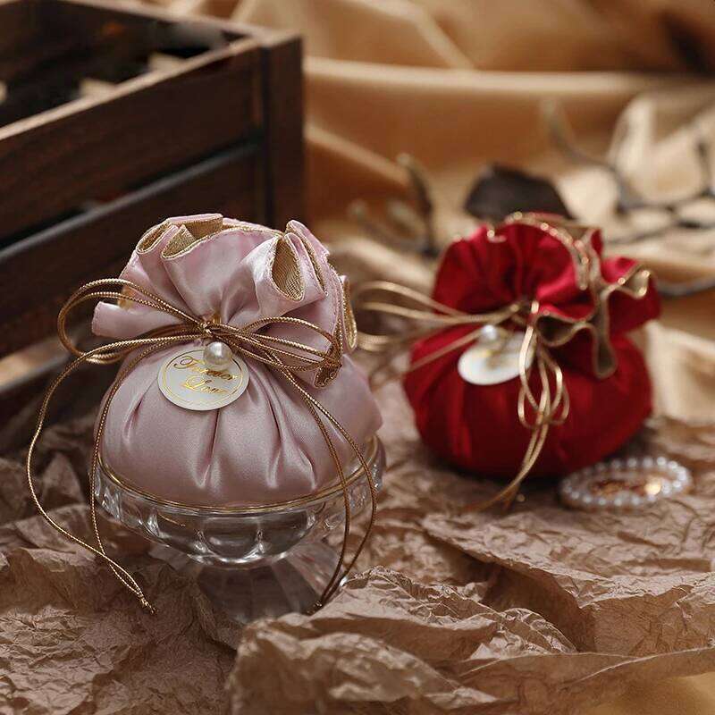 20 Exquisite Double-Sided Two-Color Silk Flower Bud Shape Small Wedding/Festival Gift Packaging Bag