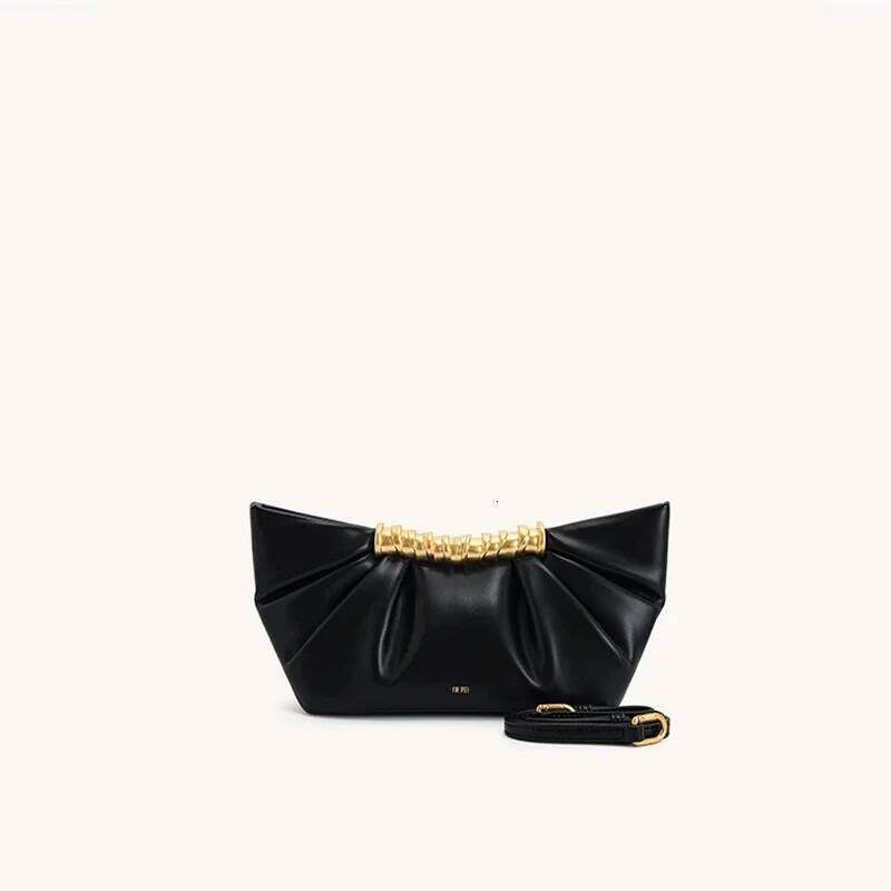 JWPEI women's leather pleated handbag, suede fashionable high-end cloud bag, new single shoulder crossbody bag