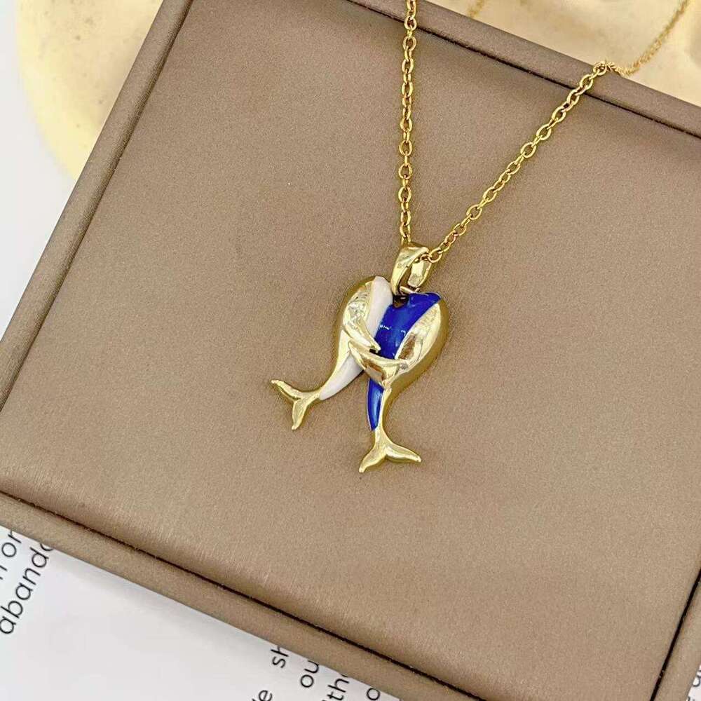 INS Simple Niche Design Elegant Pendant Fish You Love For Women High-End Whale Necklace E61