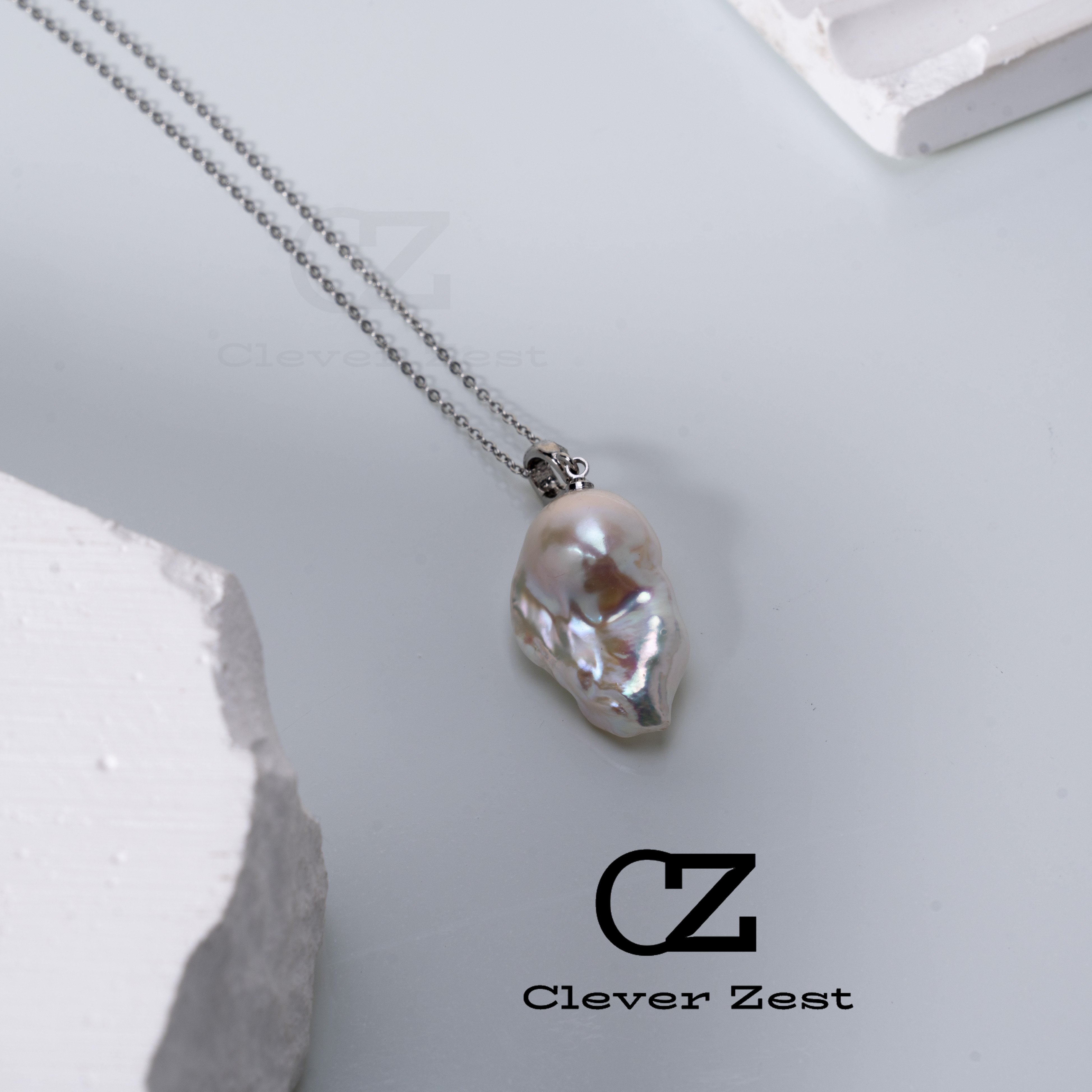 Natural freshwater pearl baroque freshwater nucleated pearl pendant pearl strong light Alloy universal clasp baroque personality fashion trend