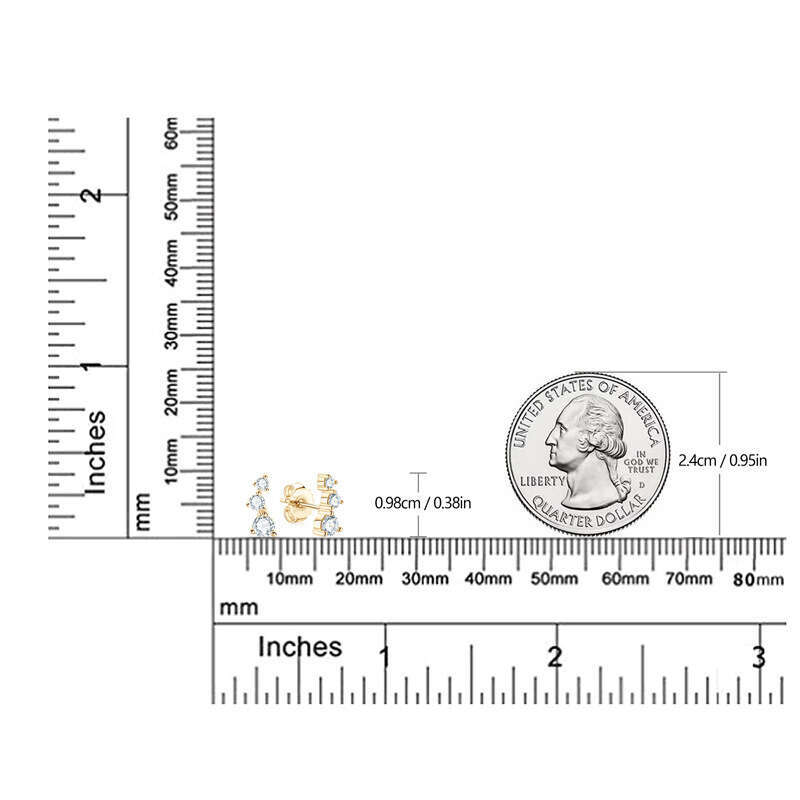 New Niche Personality High-End Feel Sterling Sier Stud Fashion Versatile Three-Star Moissanite Earrings Be5