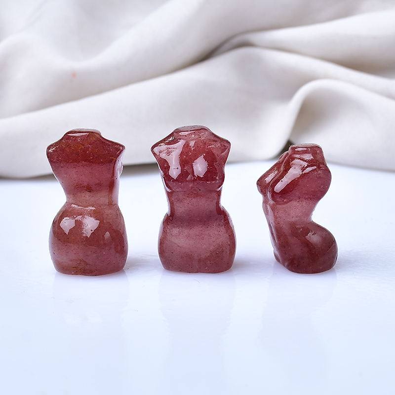 Mini Crystal Female Torso Sculptures - Hand - Carved Gemstone Art for Home Decor