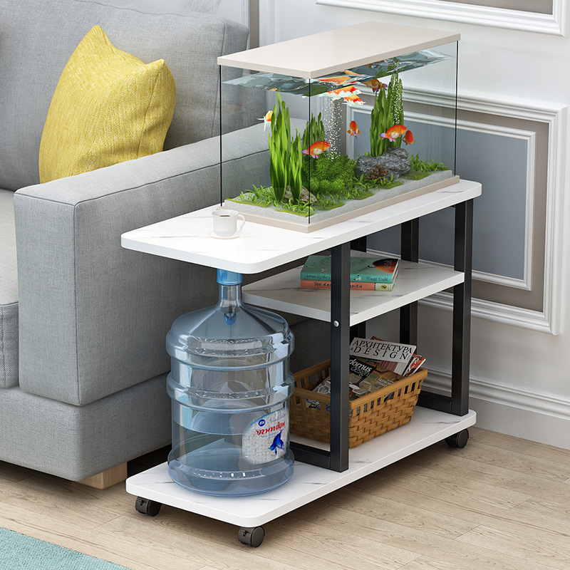 M7128 Living room movable Kung Fu tea table with wheels sofa corner table bedside table small table