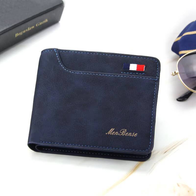 New Men Short Wallets Retro Simple Card Male Purse High Quality PU Leather Photo Holder Fashion Casual Mens Wallet ddmynov