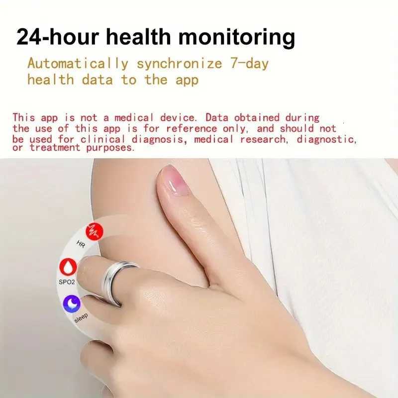 Fashion Womens Smart Ring Sports Style Wide Ring 5 Sports Mode Data Tracker Sleep Quality Monitor Stainless Steel Material W250717