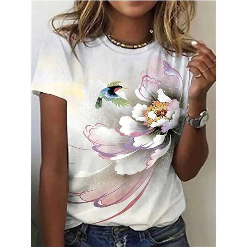 Summer Butterfly T-Shirts Flower 3D Print Streetwear Women's Floral Fashion Oversized T Shirt Y2K Female Girl Tops Tees Clothing